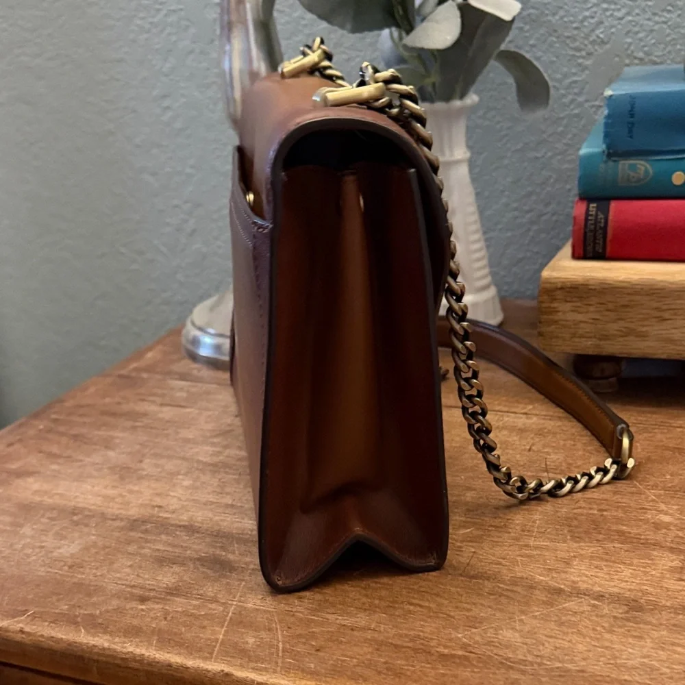 Michael Kors Whitney Brown Leather Envelope Bag - Picture 6 of 8